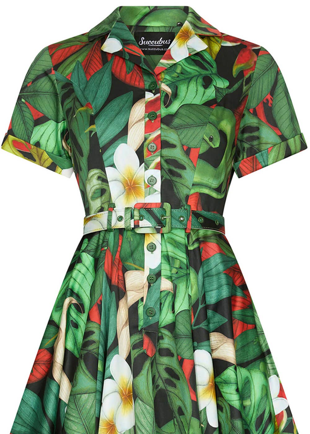 Succubus Clothing Lucy Jungle Snakes 50-tals swingklänning svart
