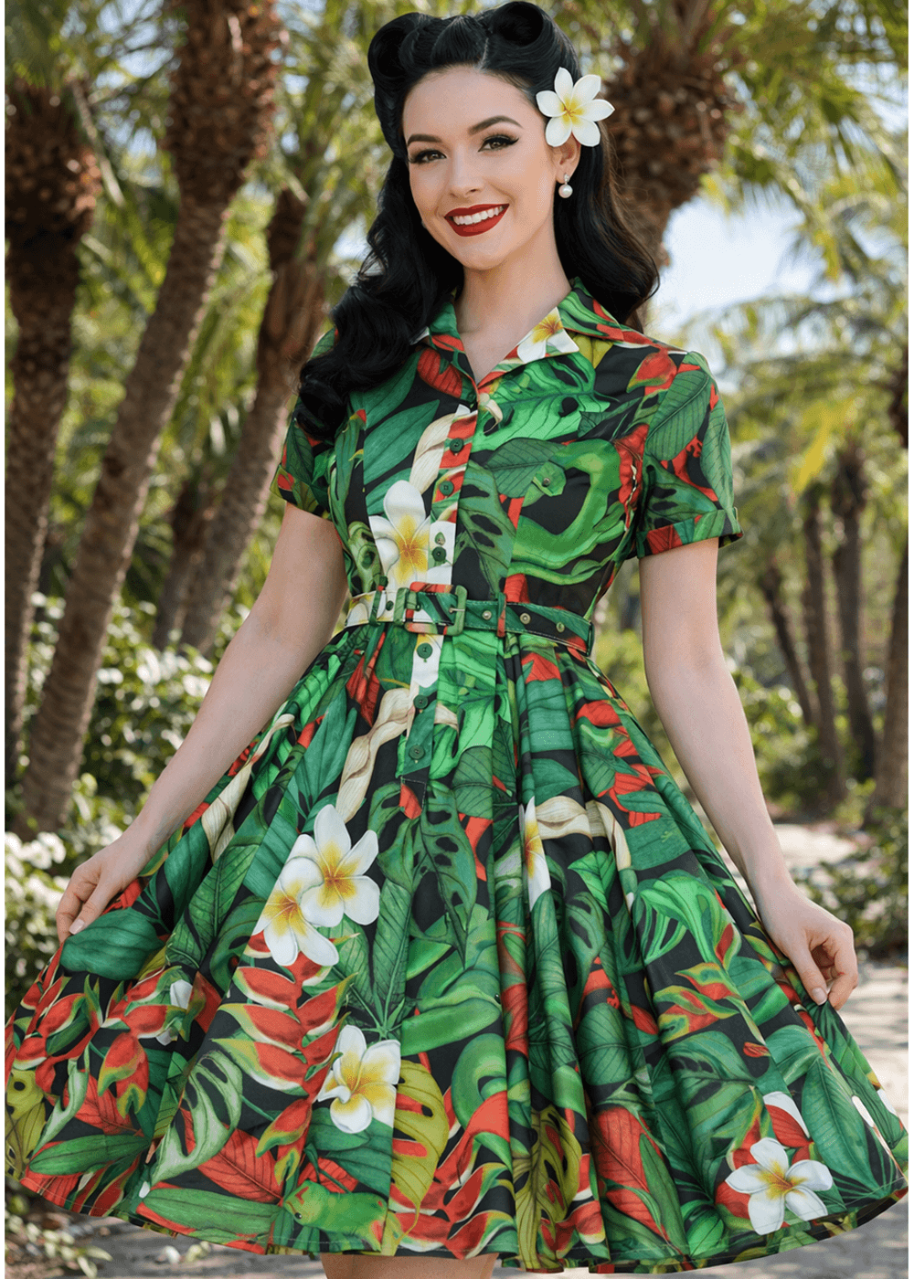 Succubus Clothing Lucy Jungle Snakes 50-tals swingklänning svart