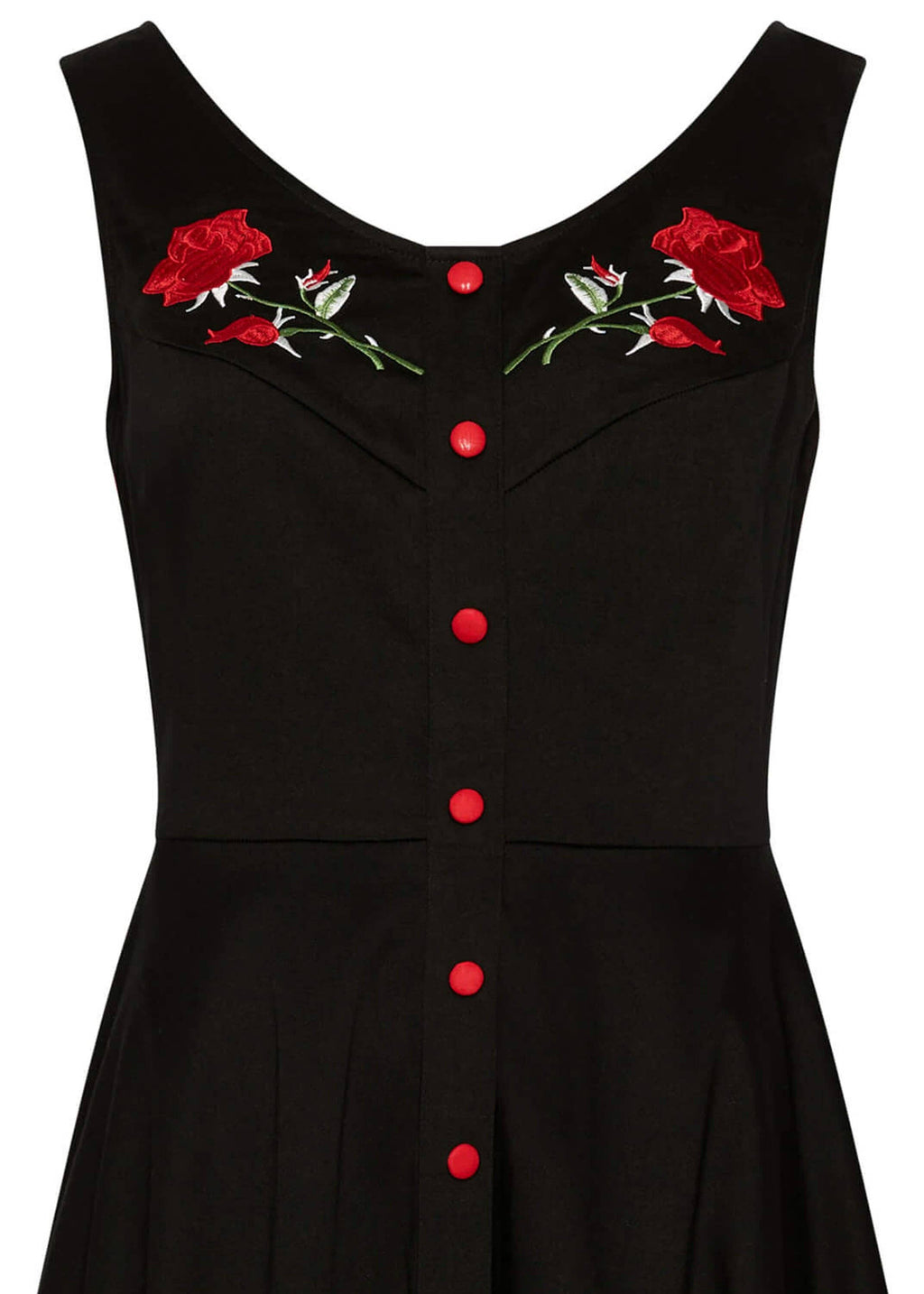 Succubus Clothing Sadie Rose svart 50-tals swingklänning
