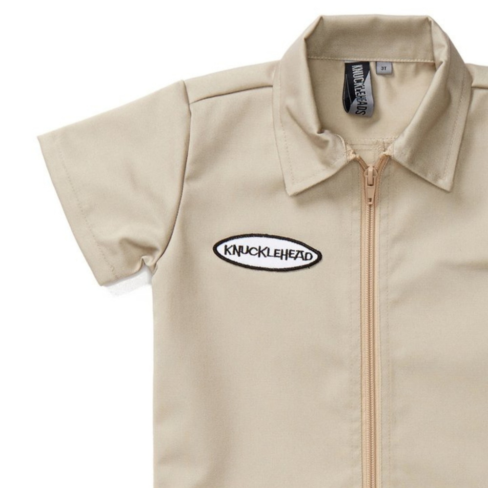 Knuckleheads Pojkar/Flickor Tan Grease Monkey Overall