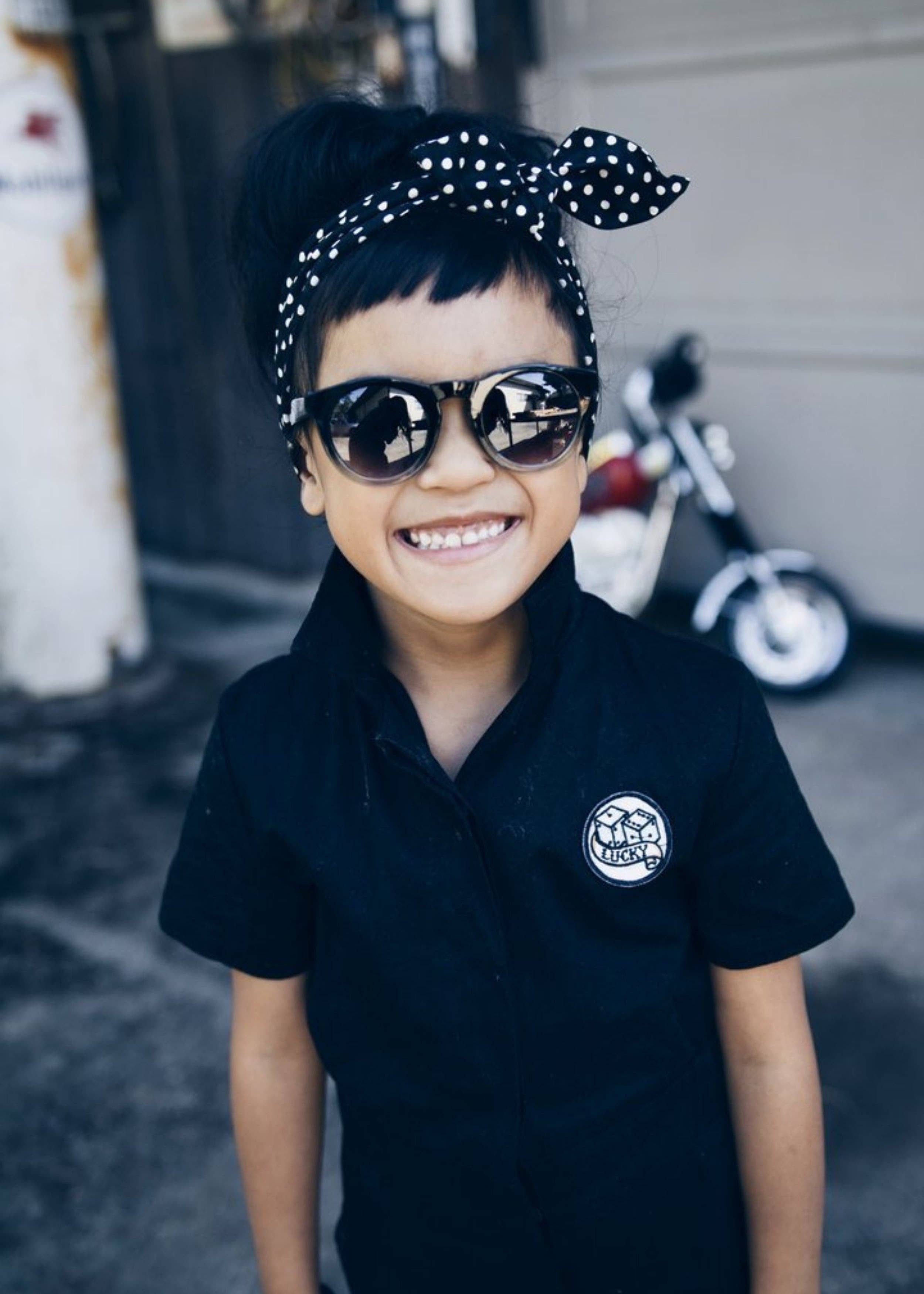 Knuckleheads Girls Black Grease Monkey Overall