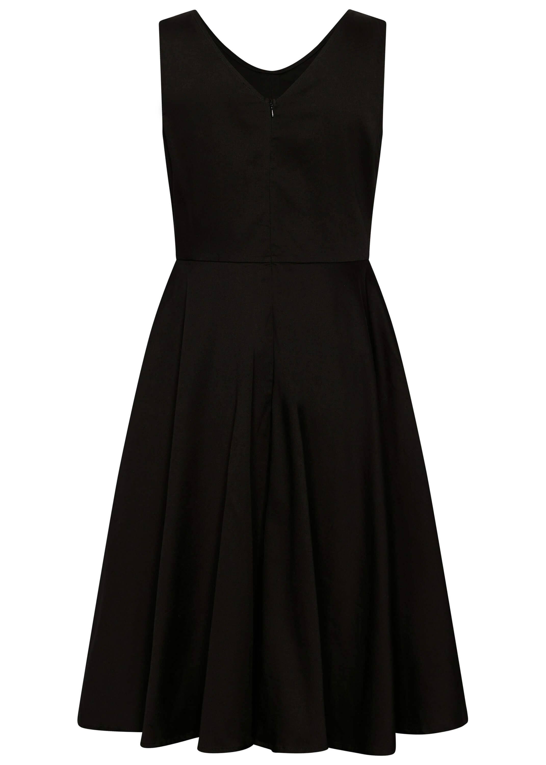Succubus Clothing Sadie Rose svart 50-tals swingklänning
